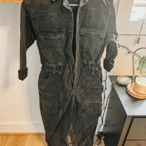 Universal Thread Black Washed Denim Jumpsuit